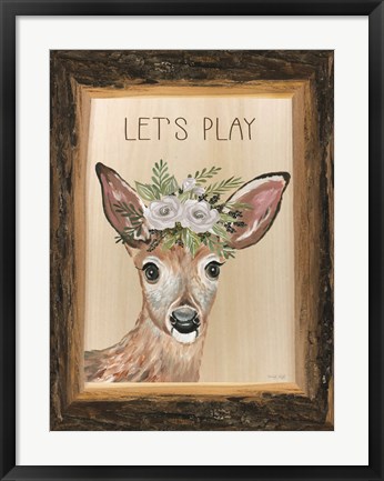Framed Let&#39;s Play Deer Print