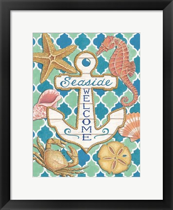 Framed Seaside Welcome Anchor Print