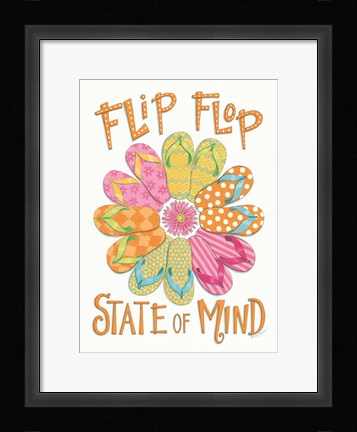 Framed Flip Flop State of Mind Print