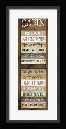 Framed Cabin Rules Print