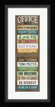 Framed Office Rules Print