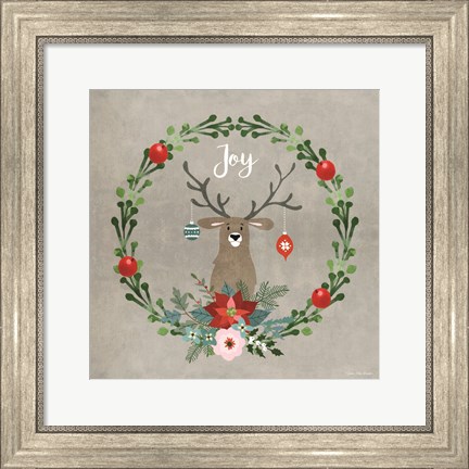 Framed Christmas Deer Print