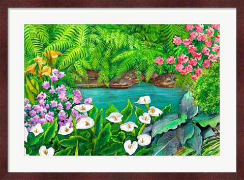 Framed Arums and Stream Print