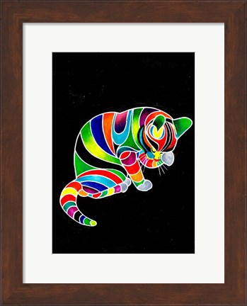 Framed Carnival Cats 4 Print