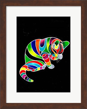 Framed Carnival Cats 4 Print
