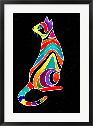Framed Carnival Cats 5 Print