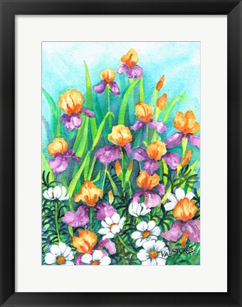 Framed Iris and Cosmos Print