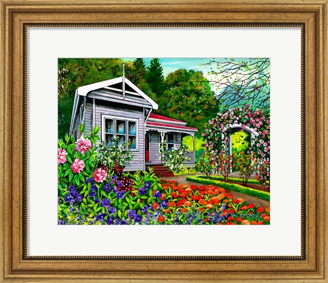 Framed Rose Cottage Print