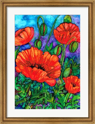 Framed Scarlet Poppies Print