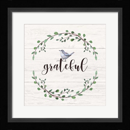 Framed Grateful Sign Print