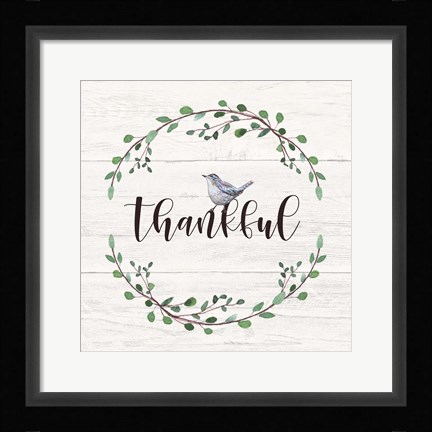 Framed Thankful Sign Print