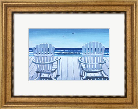 Framed Beach Chairs Print