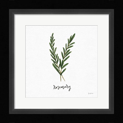 Framed Herbs III White Print