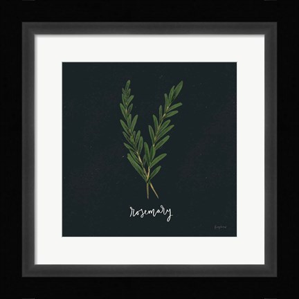 Framed Herbs III Black Print
