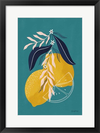 Framed Lemons II Blue Print