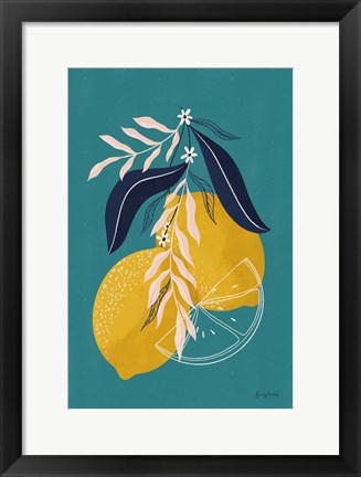 Framed Lemons II Blue Print