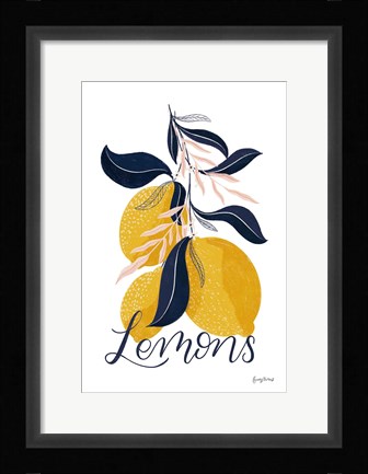Framed Lemons I Print