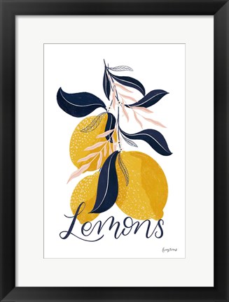 Framed Lemons I Print
