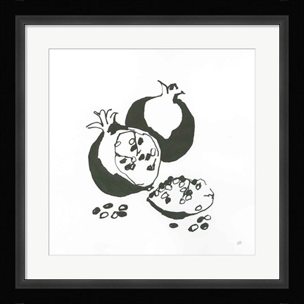 Framed Pomegranate II BW Print