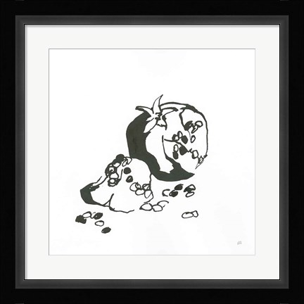 Framed Pomegranate I BW Print