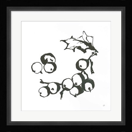 Framed Grapes II BW Print
