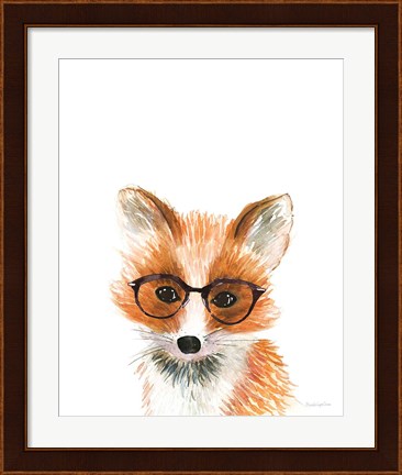 Framed Fox in Glasses Print