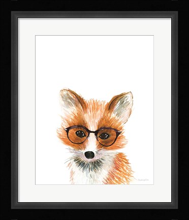 Framed Fox in Glasses Print