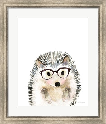 Framed Hedgehog in Glasses Print