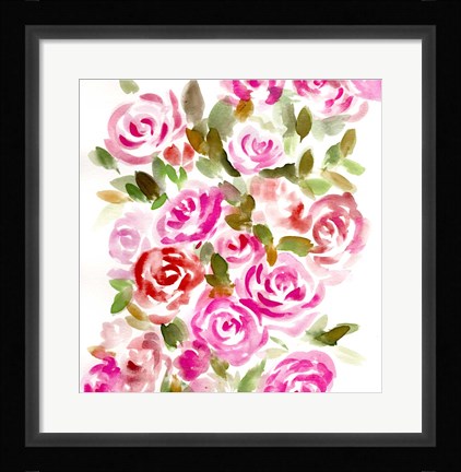 Framed Bunches of Pink Square Print