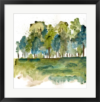 Framed Blue Tree Forest Print