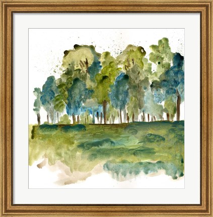 Framed Blue Tree Forest Print