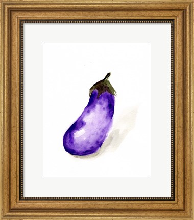 Framed Veggie Sketch plain VII-Eggplant Print