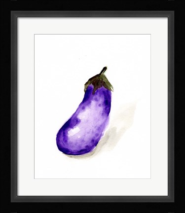 Framed Veggie Sketch plain VII-Eggplant Print