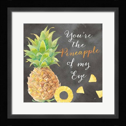 Framed Fresh Fruit Sentiment black I-Pineapple Print