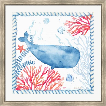 Framed Nautical Sea Life II-Whale Print