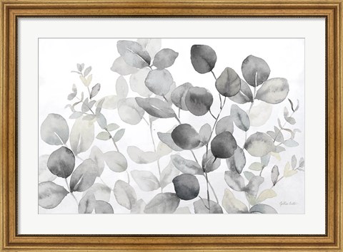 Framed Eucalyptus Leaves landscape neutral Print