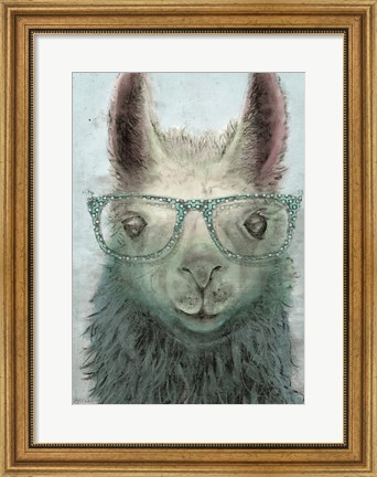 Framed Colorful Llama panel I Print