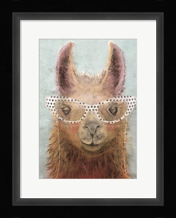 Framed Colorful Llama panel II Print