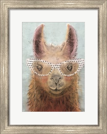 Framed Colorful Llama panel II Print