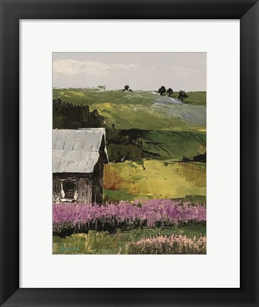 Framed Flower Field portrait I Print
