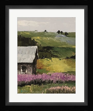 Framed Flower Field portrait I Print