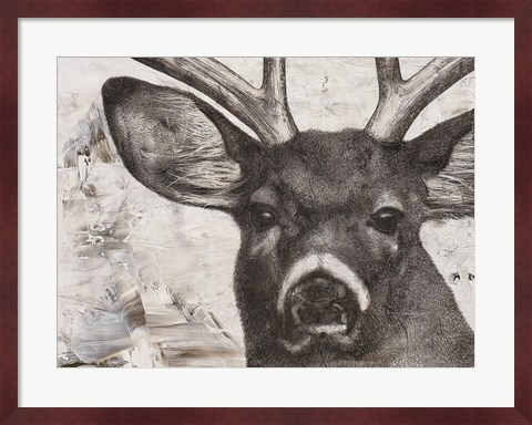 Framed Deer landscape Print