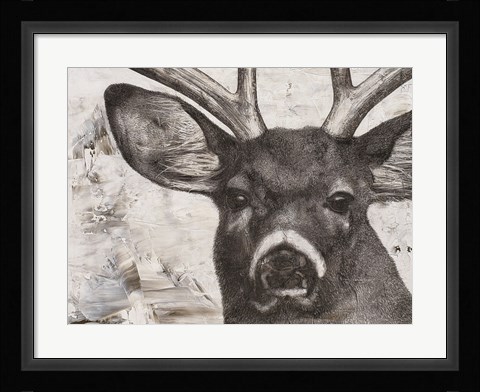 Framed Deer landscape Print