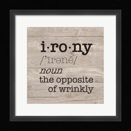 Framed Laundry Room Humor I-Irony Print