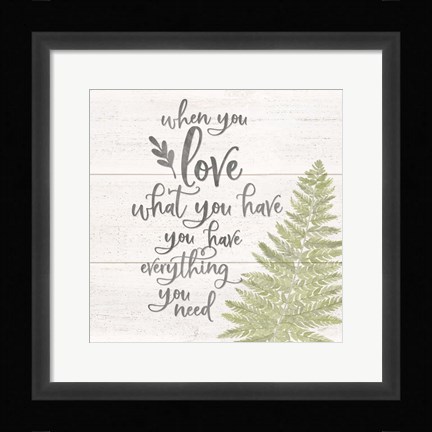 Framed Natural Inspirations I-Love Print
