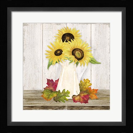 Framed Fall Sunflowers II Print