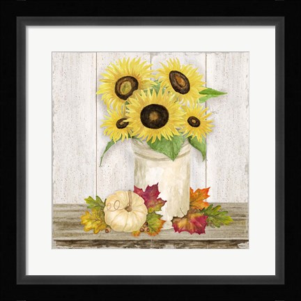 Framed Fall Sunflowers III Print