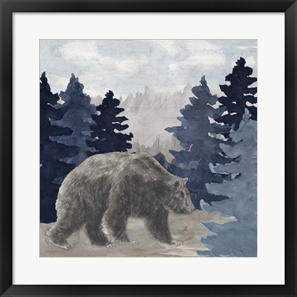 Framed Blue Cliff Mountains scene I-Bear Print
