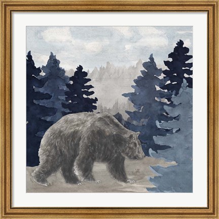 Framed Blue Cliff Mountains scene I-Bear Print