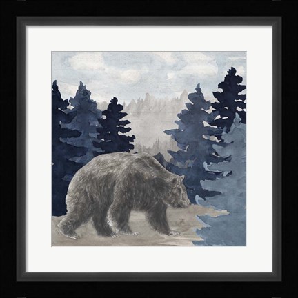 Framed Blue Cliff Mountains scene I-Bear Print